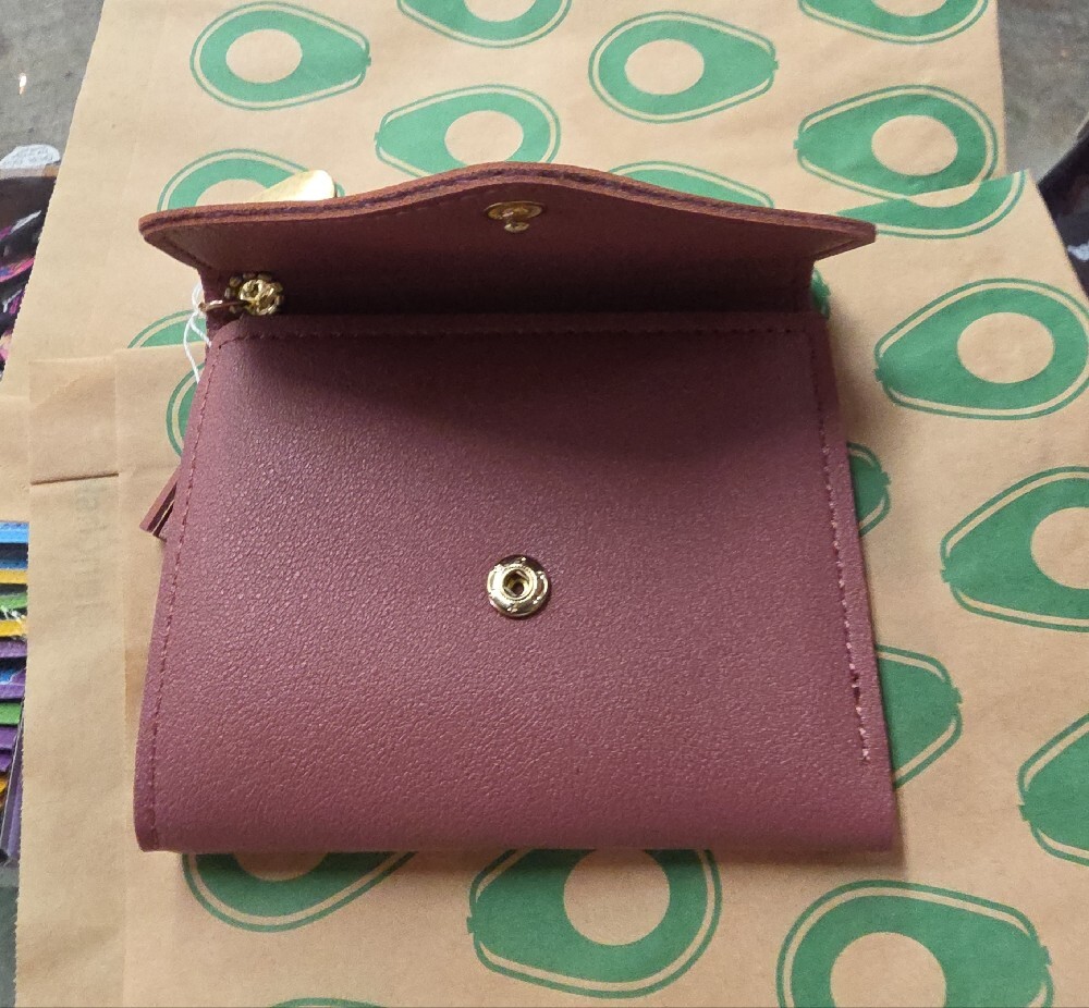 Hello Kitty Rose Mauve Wallet with Tassel and Bow Accent - Picture 2 of 4